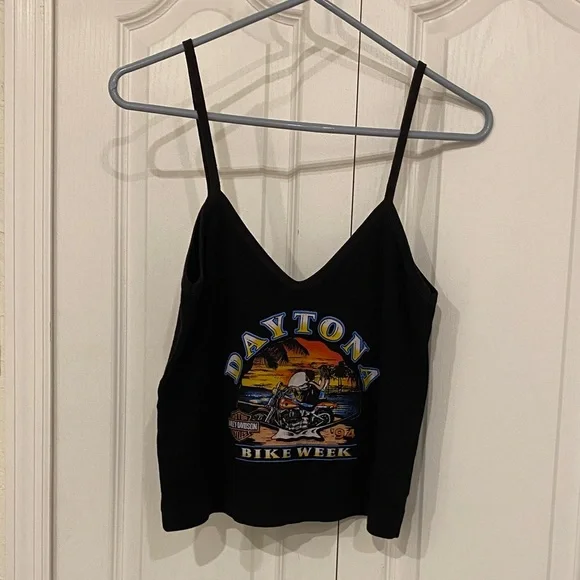 Vintage 1994 Daytona Bike Week crop tank top w/ front & back graphic designs . - Picture 2 of 4